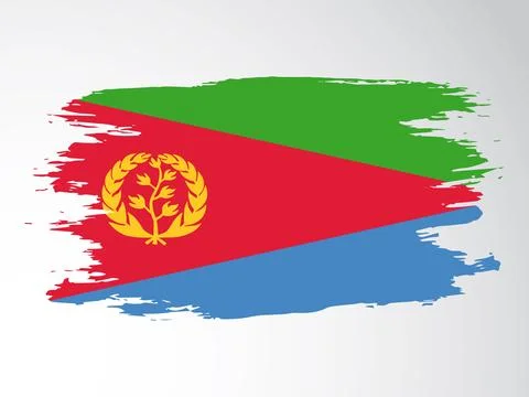 Eritrea vector flag hand drawn with a brush Stock Illustration