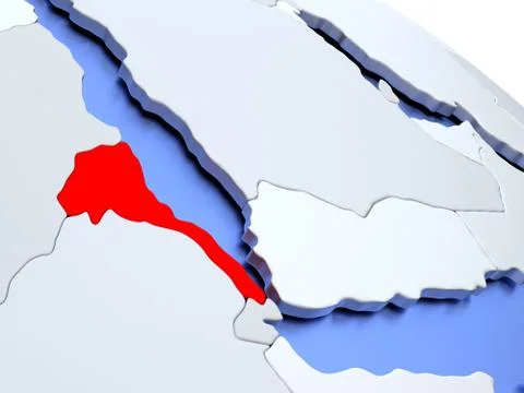 Eritrea on world map Stock Illustration