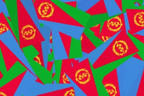 Eritrean flags in vibrant angles Stock Illustration