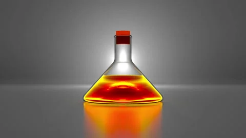 Erlenmeyer Flask with chemical liquid 3D Animation 스톡 동영상 148851604
