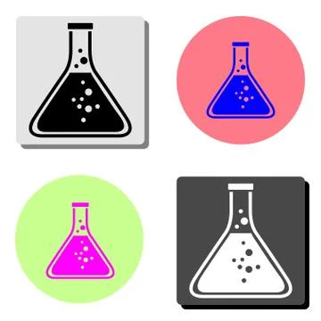 Erlenmeyer Flask. flat vector icon Stock Illustration