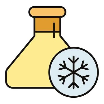 Erlenmeyer flask indicating cold temperature experiment 스톡 일러스트