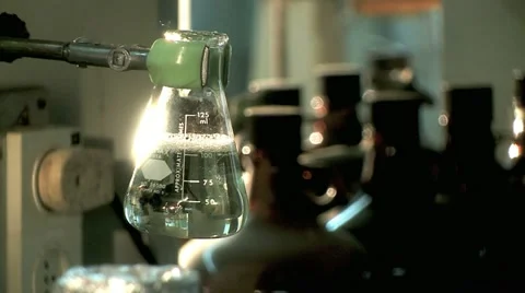 Erlenmeyer in the Lab Stock Footage 10900648
