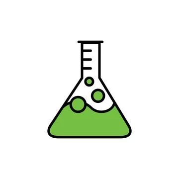 Erlenmeyer laboratory icon on white background. Stock Illustration