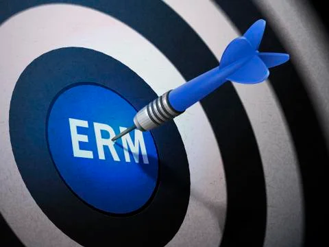 ERM target hitting by dart arrow Stock Illustration