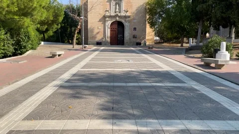Ermita de la Virgen de la Soledad and gardens in La Puebla de Montalbán, Spain 스톡 동영상 306606589