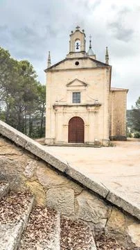 Ermita de Nuestra Seora de la Esperanza near the Entrepeas Reservoir in Cas.. Stock Photos