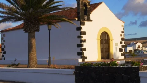 Ermita de San Antonio de Padua parish church Lajares La Oliva Fuerteventura Stock Footage 112942060