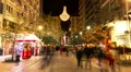Ermou shopping street,crowd pedestrians people, night time lapse Athens Greece HD Footage