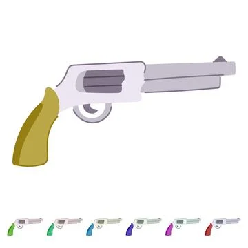 Ern wild west pistol vector cartoon graphic Stock Illustration