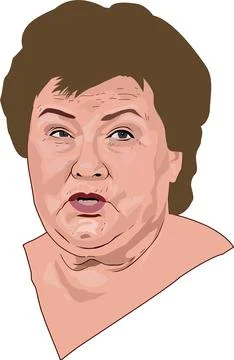 Erna Solberg Portrait Vector Illustration Stock Illustration