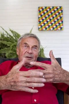 Erno Rubik, magic cube, Budapest, Hungary UNGARN, 08.2020, Budapest II. B... Stock Photos