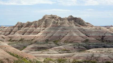 Eroded Clay Formations and Striped Rock Layers Stock Photos
