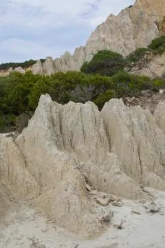 Eroded clay formations Stock Photos