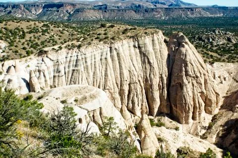Eroded cliffs form strange rock formations at Tent Rocks National Monument Stock Photos
