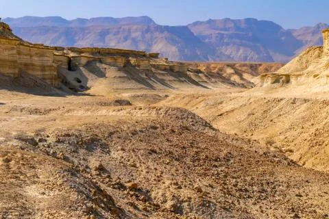 Eroded cliffs made of marl, Dead Sea region, Israel Foto stock