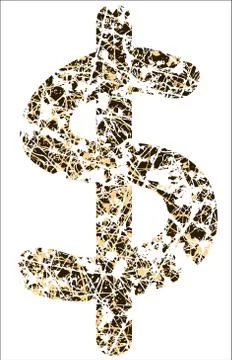 Eroded dollar Stock Illustration