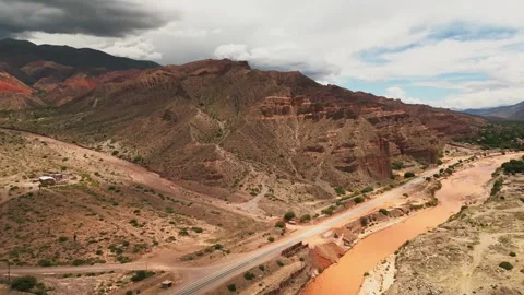 Eroded landscape in Tilcara, Tilcara,Quebrada de Humahuaca, Jujuy, Argentina Video stock 244854201