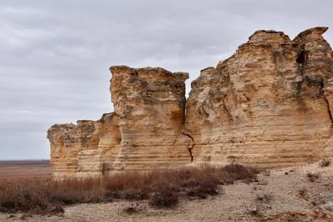 Eroded limestone formations at Castle Rock Stock Photos