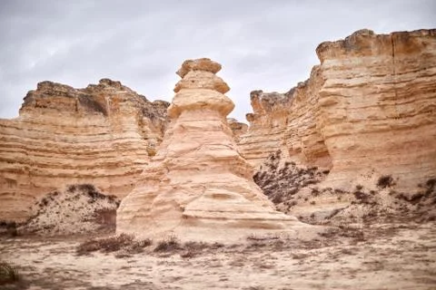 Eroded limestone stack or pillar in Castle Rock Stock Photos