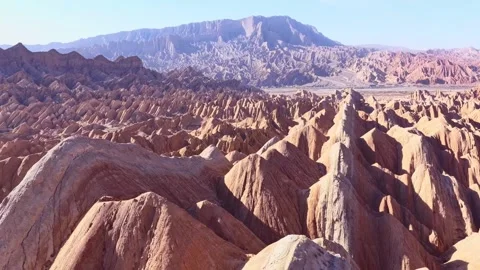 Eroded Red Cliffs Aerial Cinematography 4K Video stock 335080797