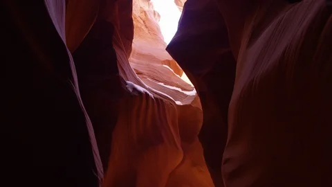 Eroded rock formations at Lower Antelope Canyon Stock Footage 104114523
