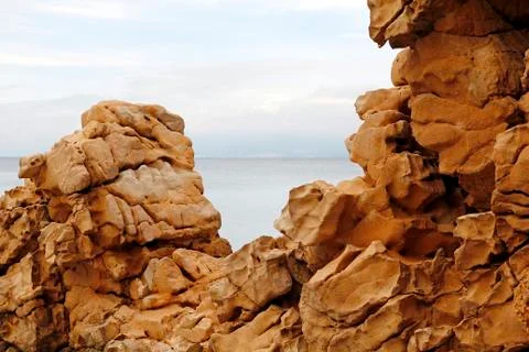 Eroded rock wall Foto stock