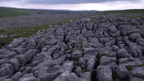 Eroded Rocks at Malham Cove Stock Footage 318373451
