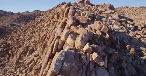 Eroded rocky hill in the dessert Stock Footage 68734568