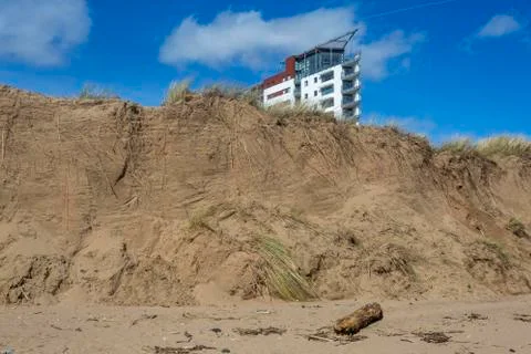Eroded sand dunes Stock Photos
