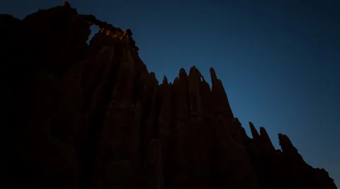 Eroded sand formations at sunrise Stock Footage 54275920