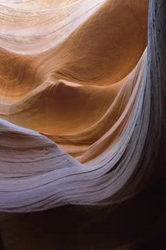 Eroded sandstone wave, Lower Antelope Canyon, Hasdestwazi, LeChee Chapter, Na Stock Photos
