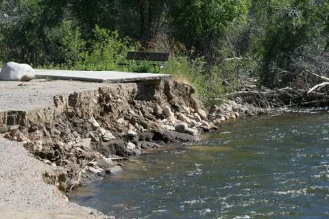 Eroded sidewalk Stock Photos