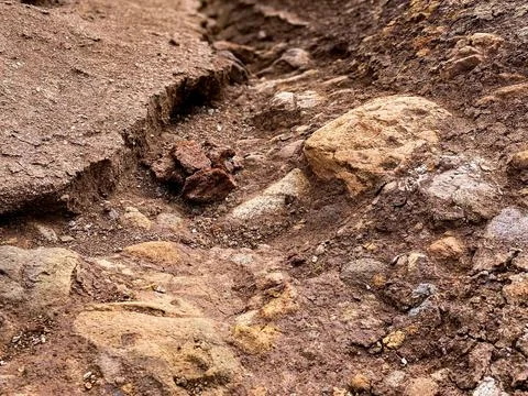 Eroded Soil and Rock Path Stock Photos