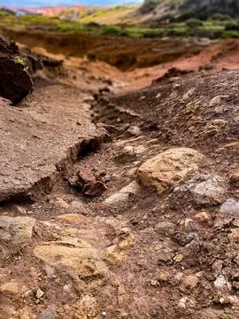 Eroded Soil and Rock Path Stock Photos