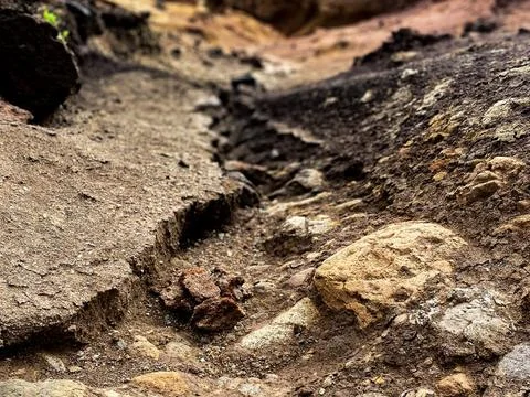 Eroded Soil and Rock Path Stock Photos