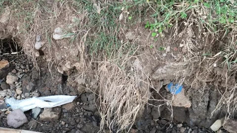 Eroded Soil Cave Stock Footage 340851637