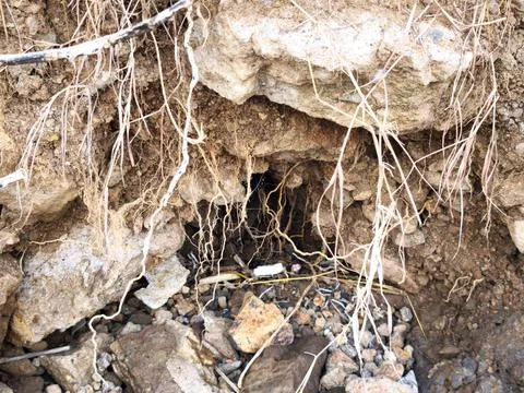 Eroded Soil Cave Stock Photos