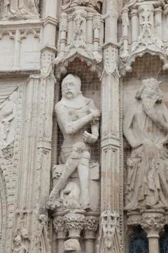 Eroded stonework sculptures. exeter cathedral. devon. england Foto stock