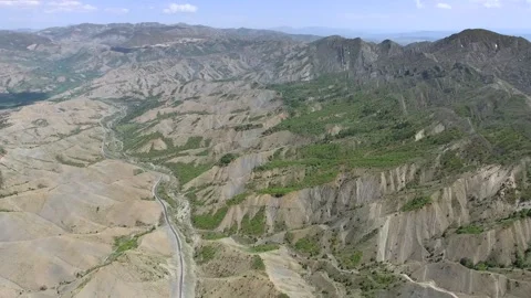 Eroded valley and rugged highlands - Geological Terrain and Geological Valley Vídeo Stock 339576527
