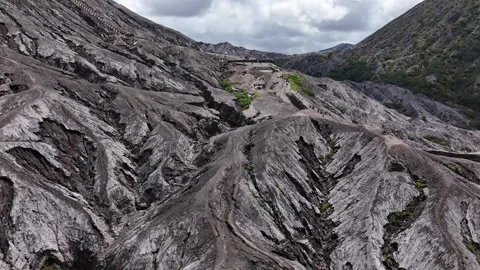Eroded Volcanic Slopes and Ridge at Mount Bromo Indonesia Video stock 344892663