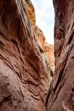 Eroded by water and wind cliffs in the canyon, Little Wild Horse Canyon, Sa.. Stock Photos