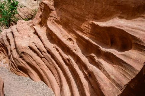 Eroded by water and wind cliffs in the canyon, Little Wild Horse Canyon,  Uta Foto stock