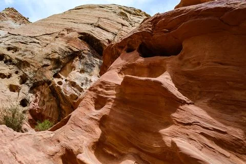 Eroded by water and wind cliffs in the canyon, Little Wild Horse Canyon,  Uta 写真素材