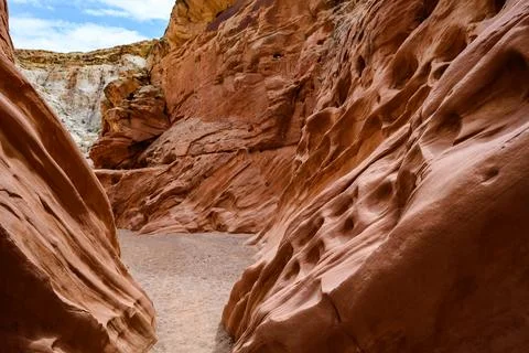 Eroded by water and wind cliffs in the canyon, Little Wild Horse Canyon, Sa.. Stock Photos