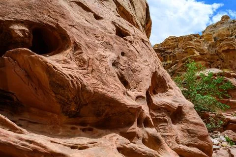 Eroded by water and wind cliffs in the canyon, Little Wild Horse Canyon, Sa.. Stock Photos