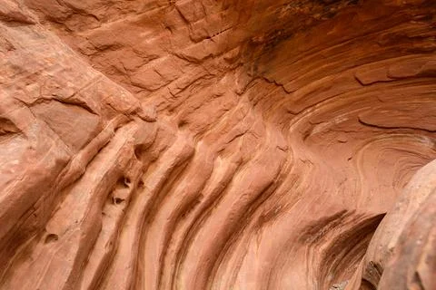 Eroded by water and wind cliffs in the canyon, Little Wild Horse Canyon, Sa.. Fotos de archivo