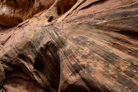 Eroded by water and wind cliffs in the canyon, Little Wild Horse Canyon, Sa.. Stock Photos
