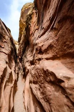 Eroded by water and wind cliffs in the canyon, Little Wild Horse Canyon, Sa.. Stock Photos