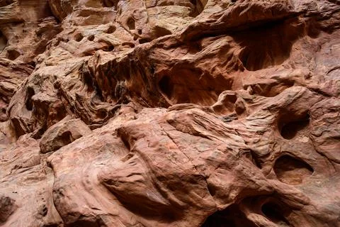 Eroded by water and wind cliffs in the canyon, Little Wild Horse Canyon, Sa.. Stock Photos